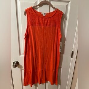 Isela Coral Relaxed Sleeveless Dress
